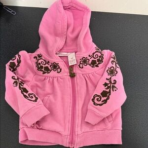 Savannah Pink Hoodie with Floral Embroidery Y2K